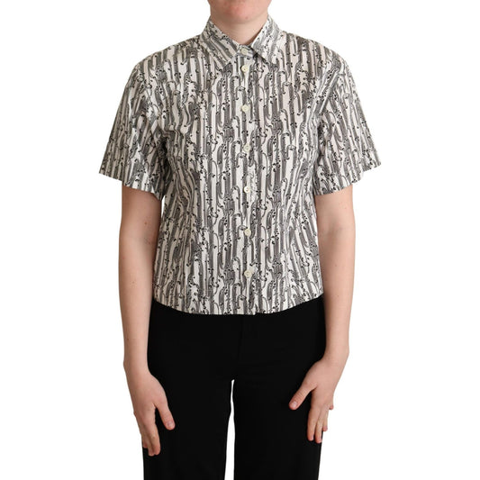 Dolce & Gabbana White Floral Collared Blouse Shirt TSH5974 -38