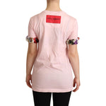 Dolce & Gabbana Pink Cotton Floral Roses Crewneck T-shirt TSH6307-36