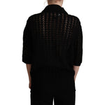 Dolce & Gabbana Black Embroidered Knitted Cotton Sweater TSH6762-44