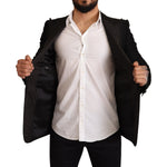 Dolce & Gabbana Black Wool Slim Fit Coat Blazer Jacket JKT2867-48