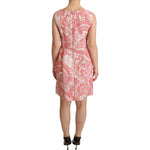 Dolce & Gabbana Pink Floral Jacquard Pleated Sheath Dress DR28103 -40