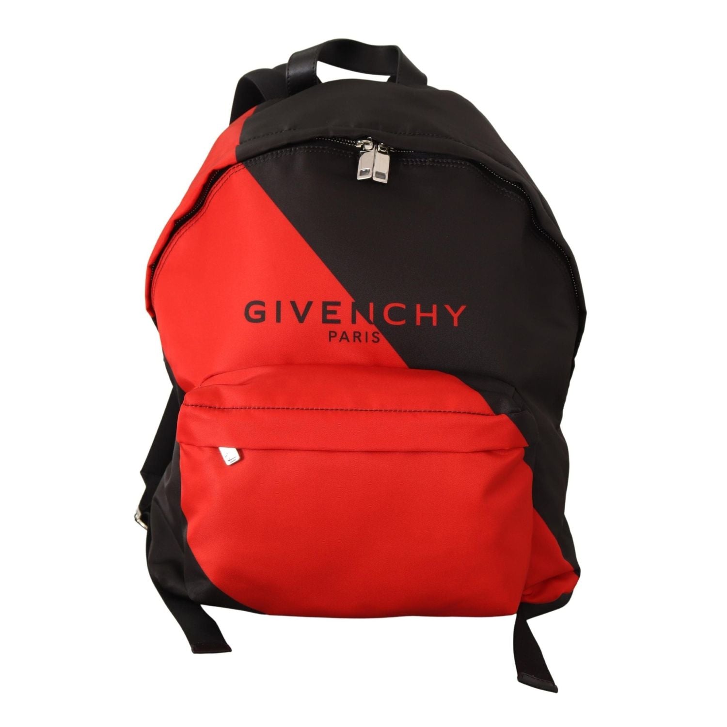 Front view with bag zipped and handles upright.