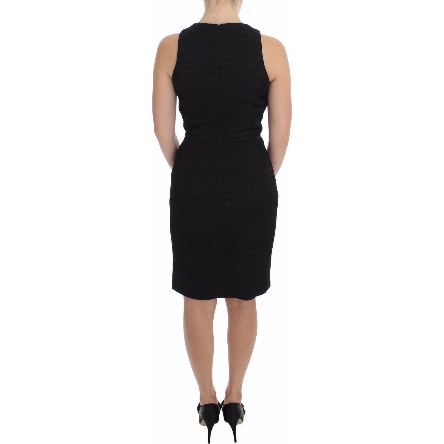 DAIZY SHELY Black Sheath Party Evening Knee Length Dress