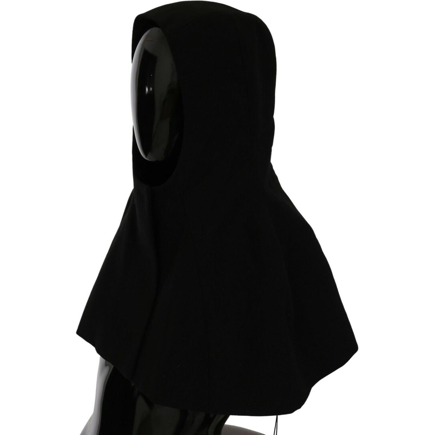 Dolce & Gabbana Black Wool Whole Head Hooded Scarf Hat HAT20023- 57