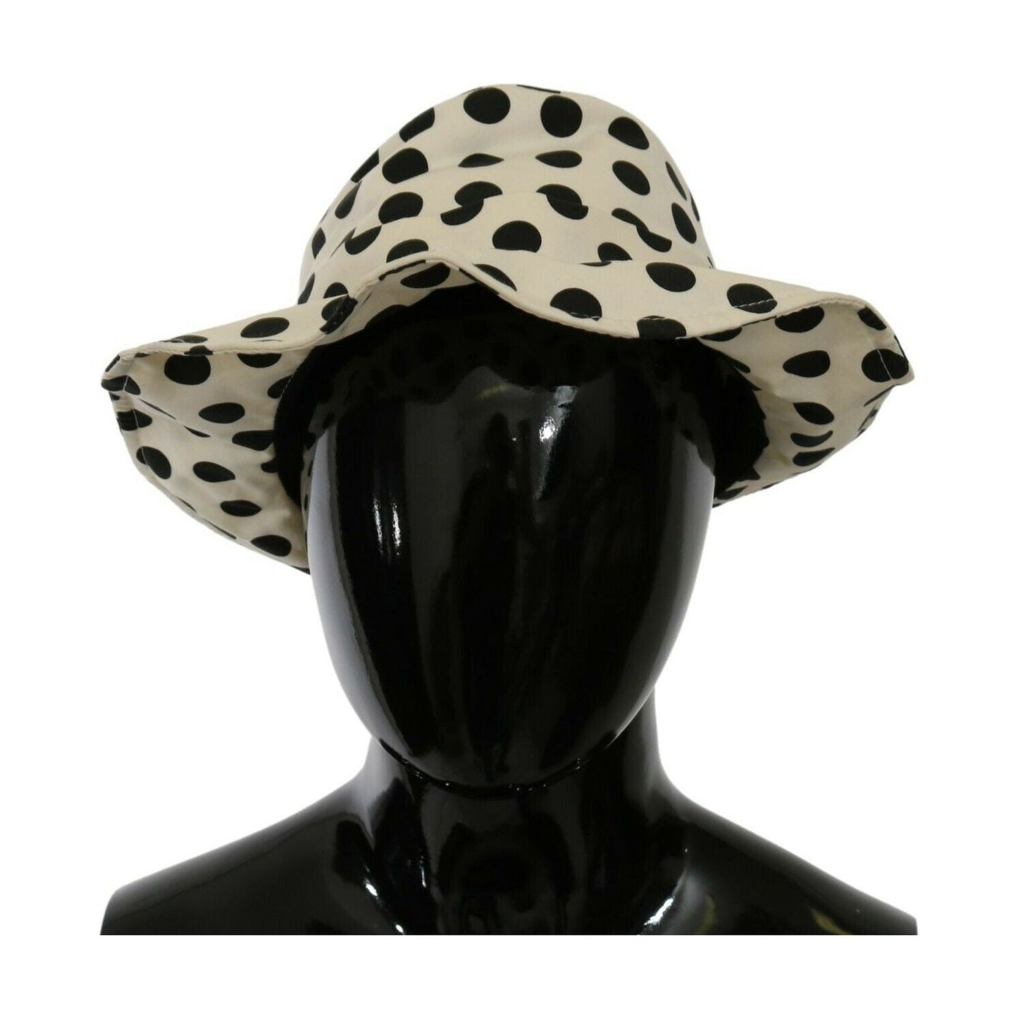 Dolce & Gabbana White 100% Cotton Polka Dot Design Trilby Hat HAT20068-60