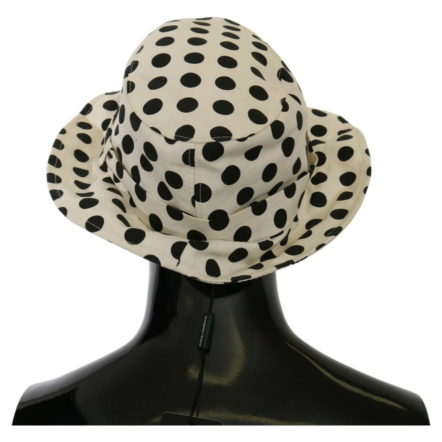 Dolce & Gabbana White 100% Cotton Polka Dot Design Trilby Hat HAT20068-60