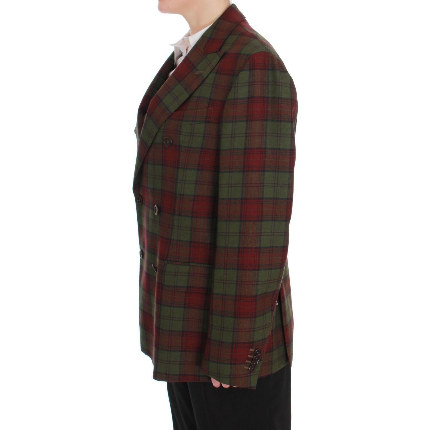 BENCIVENGA Green Wool Double Breasted Bordeaux