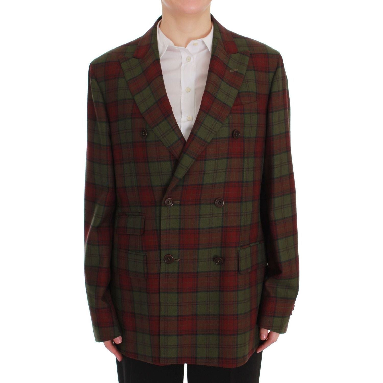 BENCIVENGA Green Wool Double Breasted Bordeaux
