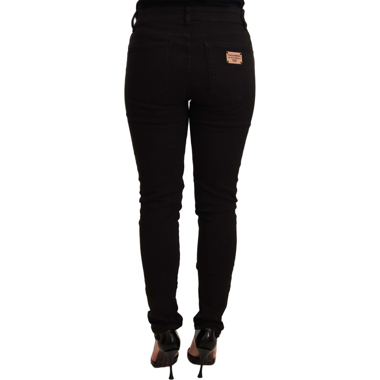 Dolce & Gabbana Black Slim Fit Denim Cotton Stretch Jeans