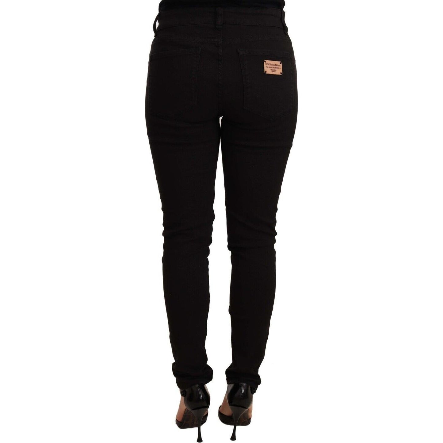 Dolce & Gabbana Black Slim Fit Denim Cotton Stretch Jeans PAN72264 -40