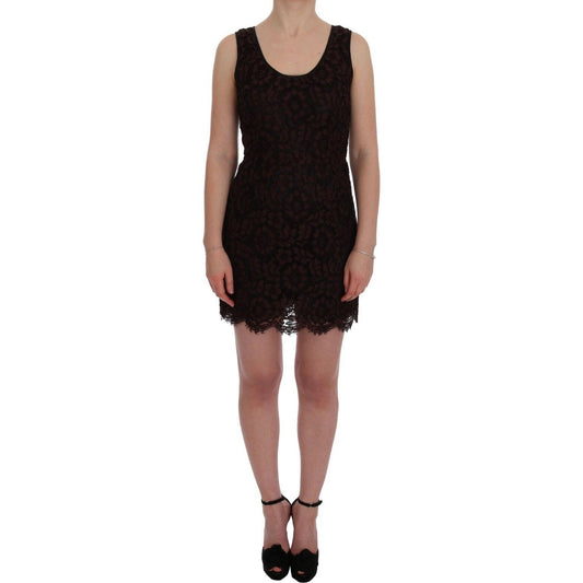 Dolce & Gabbana Bordeaux Floral Lace Ricamo Sheath Dress SIG60220- 42
