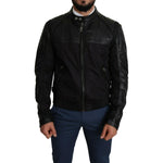 Dolce & Gabbana Elegant Black Bomber with Leather Accents MAN COATS & JACKETS Dolce & Gabbana Black