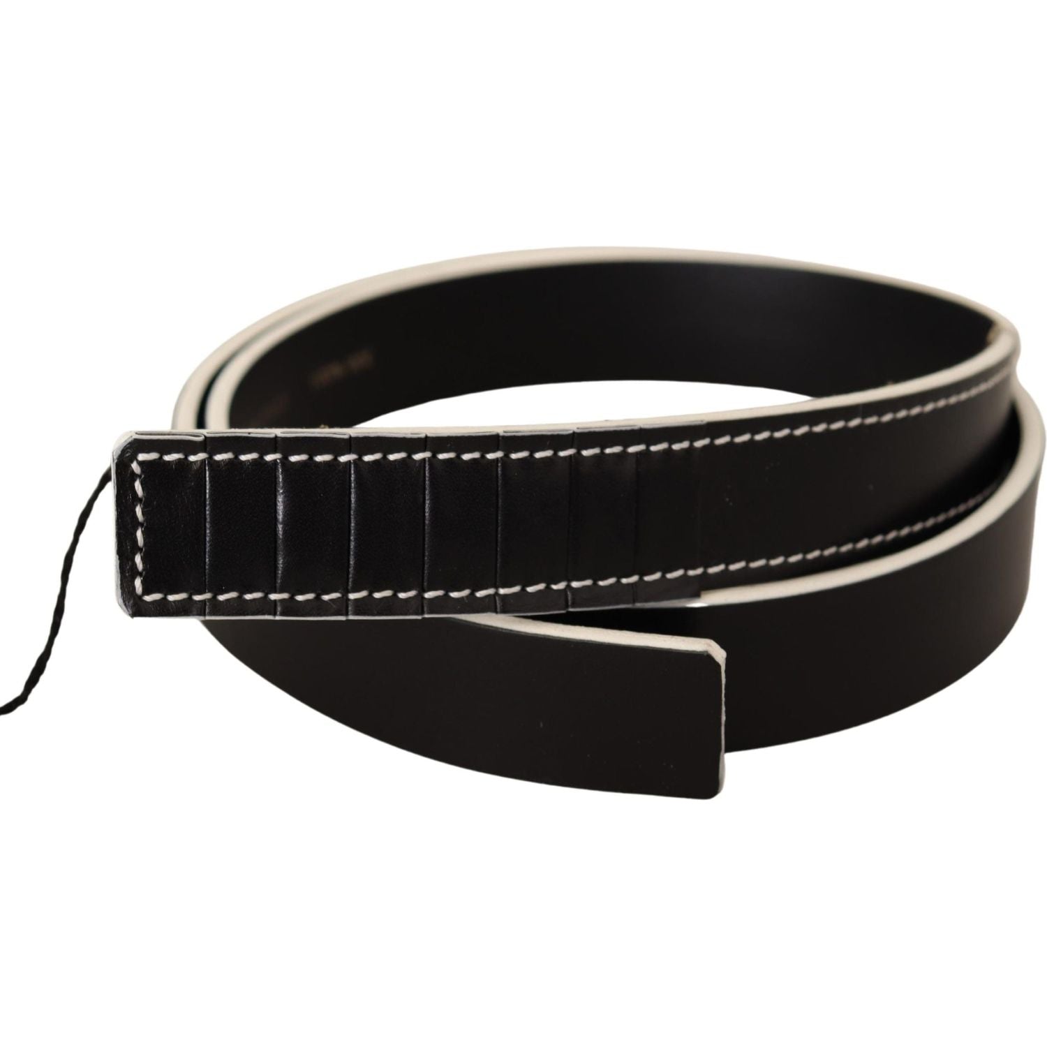 Costume National Black White Leather Fashion Waist  Belt