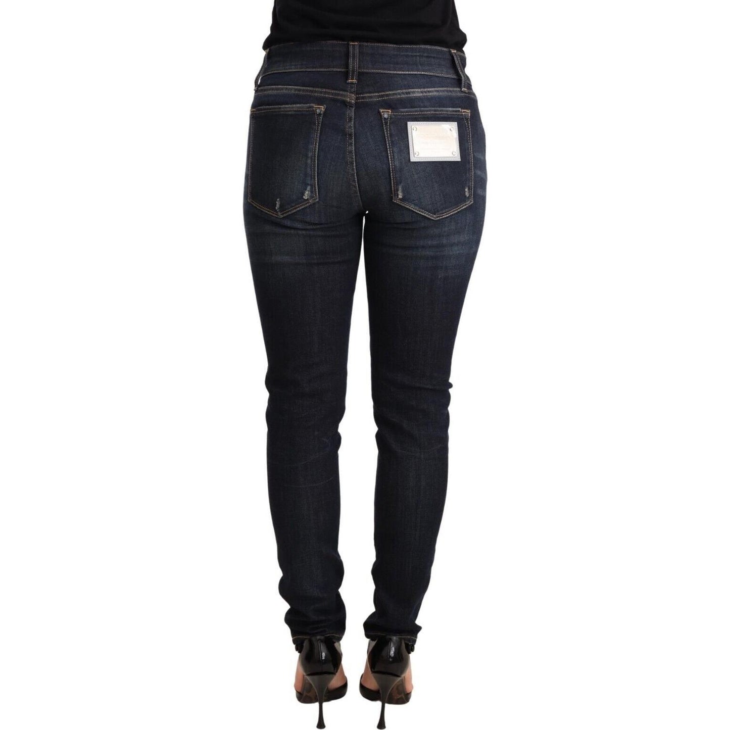 Dolce & Gabbana Blue Wash Slim Skinny Denim Cotton Stretch Jeans PAN72352-40
