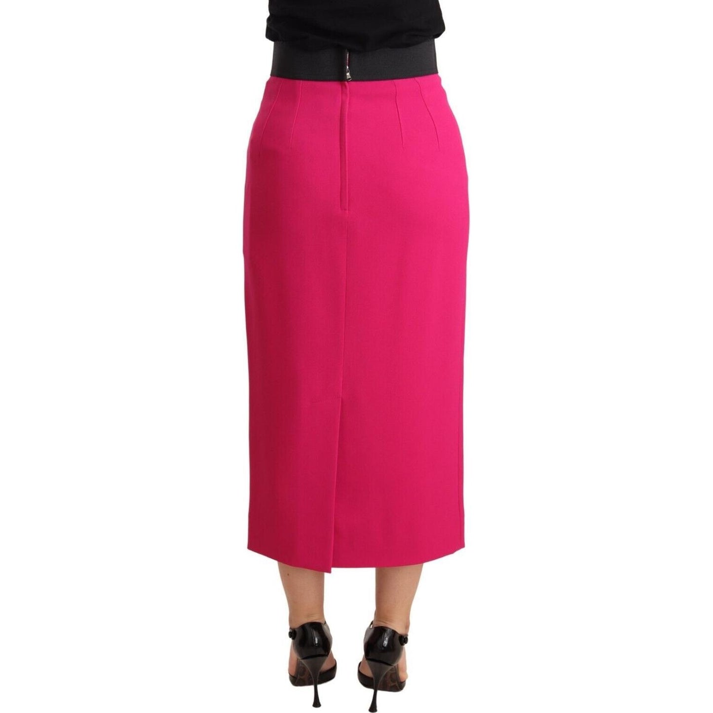 Dolce & Gabbana Pink High Waist Stretch Pencil Straight Skirt SKI1412-38
