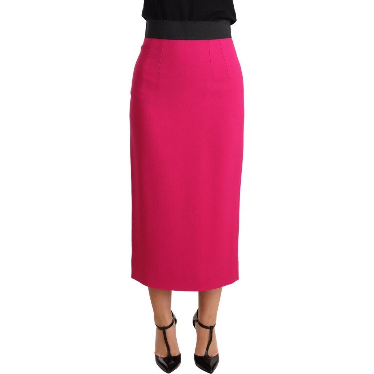 Dolce & Gabbana Pink High Waist Stretch Pencil Straight Skirt SKI1412-38