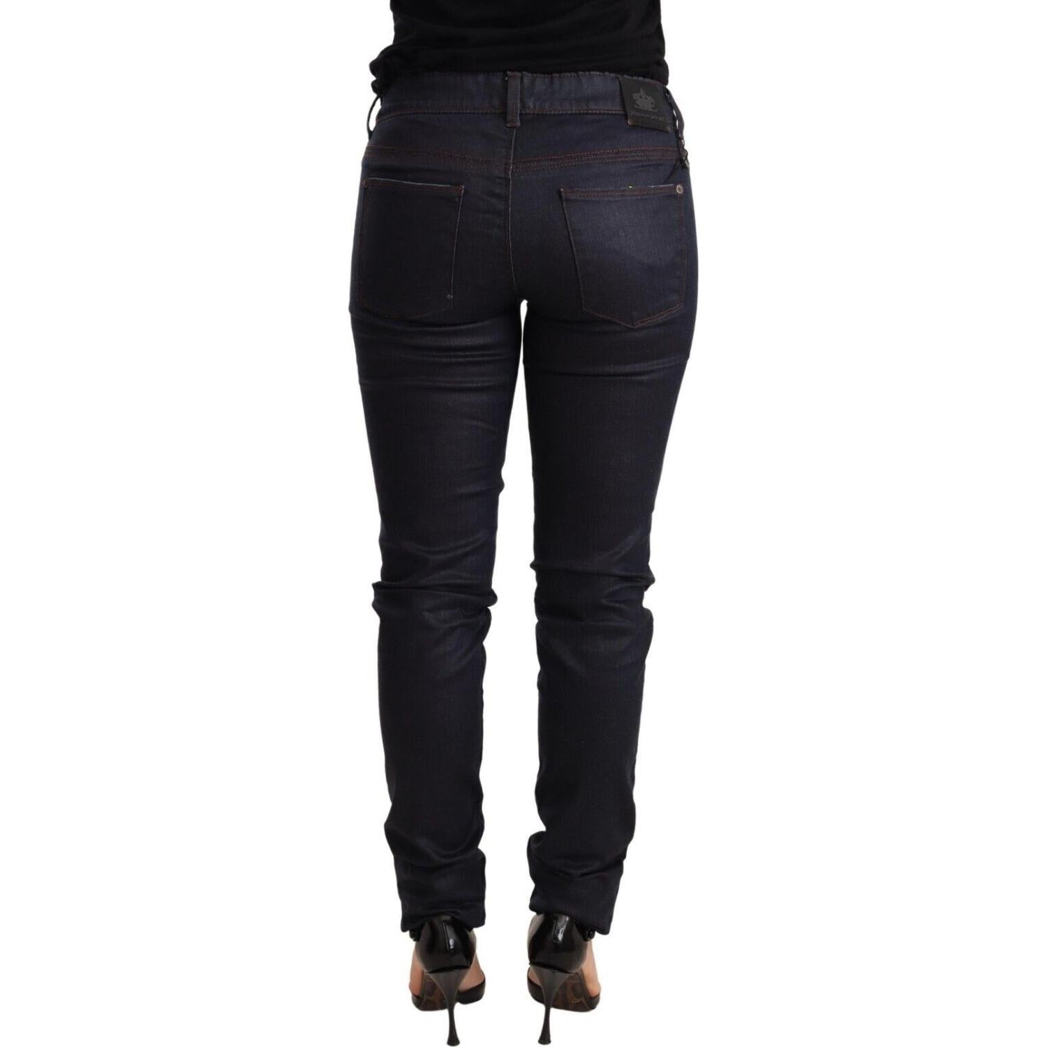 Ermanno Scervino Blue Low Waist Skinny Slim Trouser Cotton  Jeans