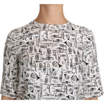 Dolce & Gabbana White Musical Instruments Print Blouse TSH2816- IT36