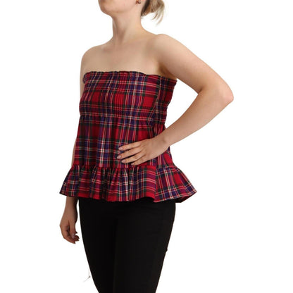 CAMPO DI FRAGOLE Multicolor Chekered Sleevelesss Tank Top WOMAN TOPS AND SHIRTS