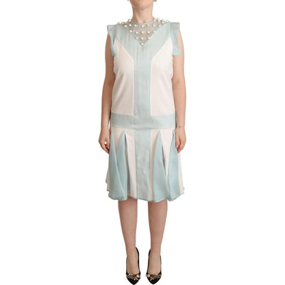 Sergei Grinko Multicolor Faux Pearl Sleeveless Shift Midi Dress WOMAN DRESSES