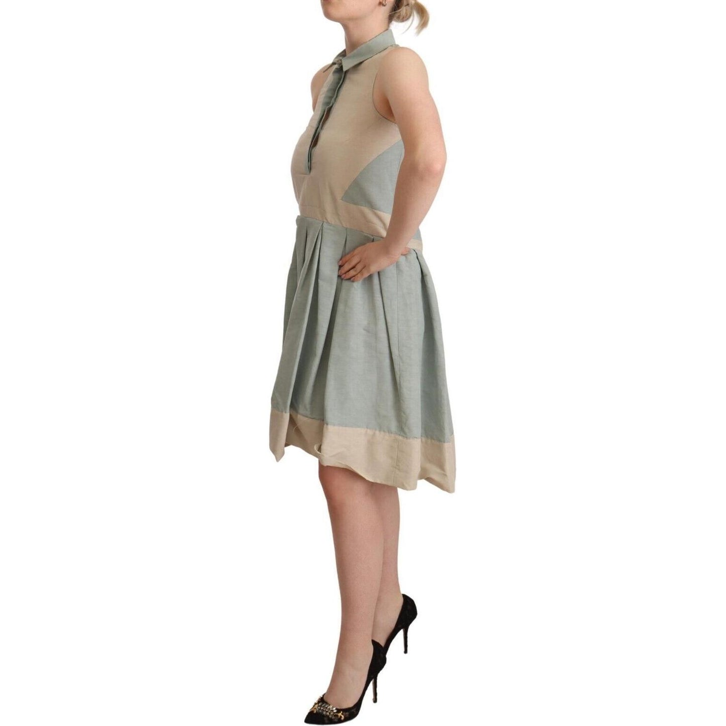 Comeforbreakfast Multicolor Collared Sleeveless Sheath Dress DR28566 - 40