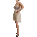 Guess Chic Beige Strapless A-Line Dress WOMAN DRESSES Guess Rosy Brown