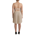 Guess Chic Beige Strapless A-Line Dress WOMAN DRESSES Guess Rosy Brown