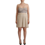 Guess Chic Beige Strapless A-Line Dress WOMAN DRESSES Guess Rosy Brown