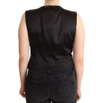 Dolce & Gabbana Black Sequin V-Neck Sleeveless Vest Tank Top TSH2406 - 48
