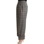 Dolce & Gabbana Gray Tartan Straight Trouser Wool Pants PAN72279 - 40