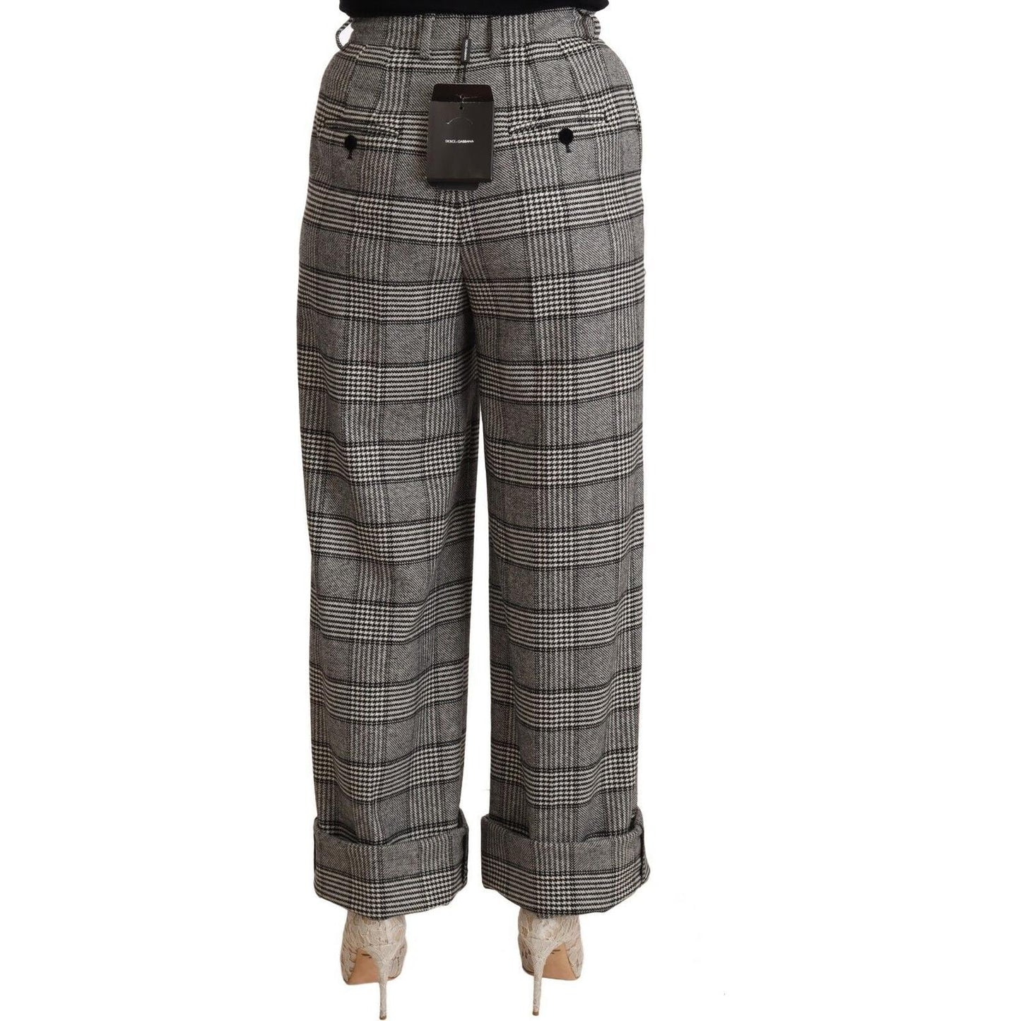 Dolce & Gabbana Gray Tartan Straight Trouser Wool Pants PAN72279 - 40