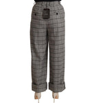 Dolce & Gabbana Gray Tartan Straight Trouser Wool Pants PAN72279 - 40