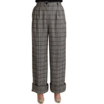 Dolce & Gabbana Gray Tartan Straight Trouser Wool Pants PAN72279 - 40