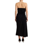 Dolce & Gabbana Black Silk Stretch Strapless Sheath Midi Dress DR28252 - 40