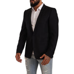 Dolce & Gabbana Exclusive Black Virgin Wool Blazer Dolce & Gabbana Black