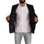 Dolce & Gabbana Exclusive Black Virgin Wool Blazer Dolce & Gabbana Gray