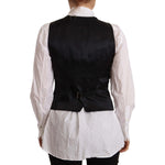 Dolce & Gabbana Black Button Down Sleeveless Vest Viscose Top TSH7059 - 40