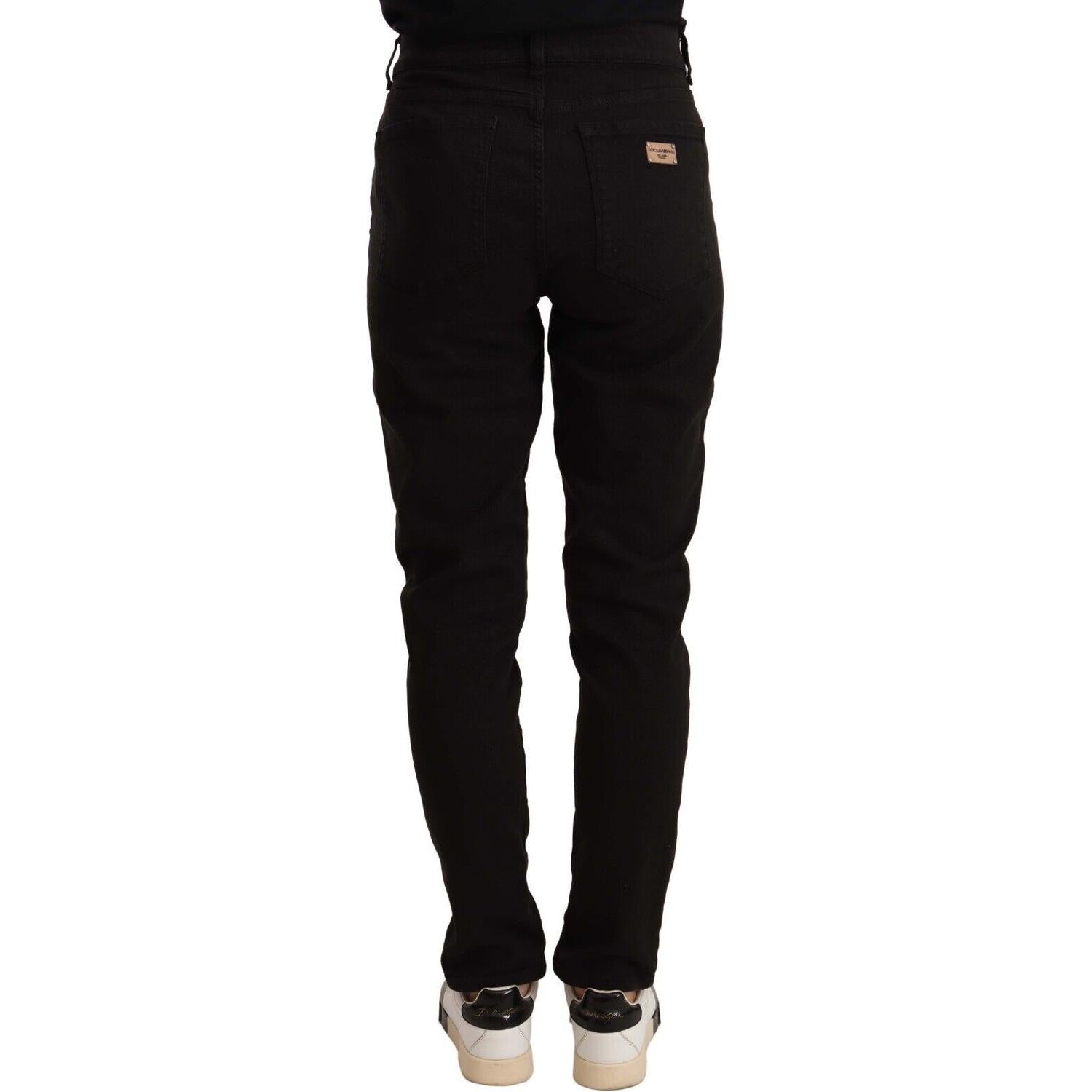 Dolce & Gabbana Black Skinny Slim Denim Cotton Stretch Jeans