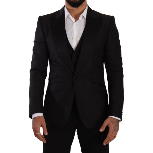 Dolce & Gabbana Black Slim Fit 2 Piece SICILIA Blazer JKT3038 - 48