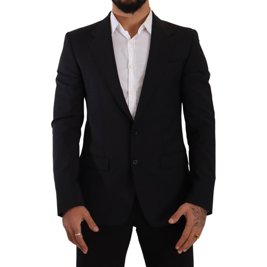 Dolce & Gabbana Black Slim Fit Vest 2 Button MARTINI Blazer JKT3040 - 48