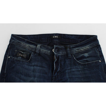 Costume National Blue Wash Cotton Slim Fit Skinny Jeans