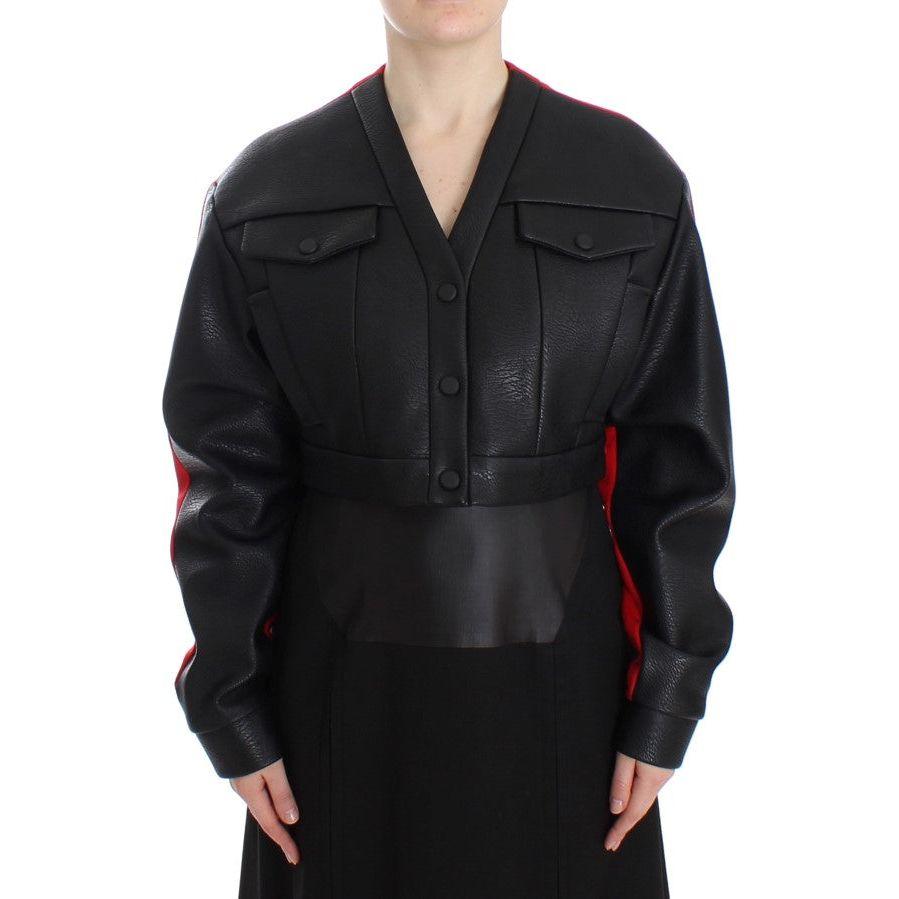 KAALE SUKTAE Black Short Croped Coat Bomber Jacket