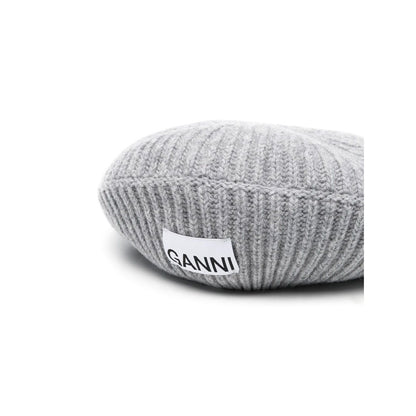 Ganni Ribbed wool hat Scarves Hats & Gloves