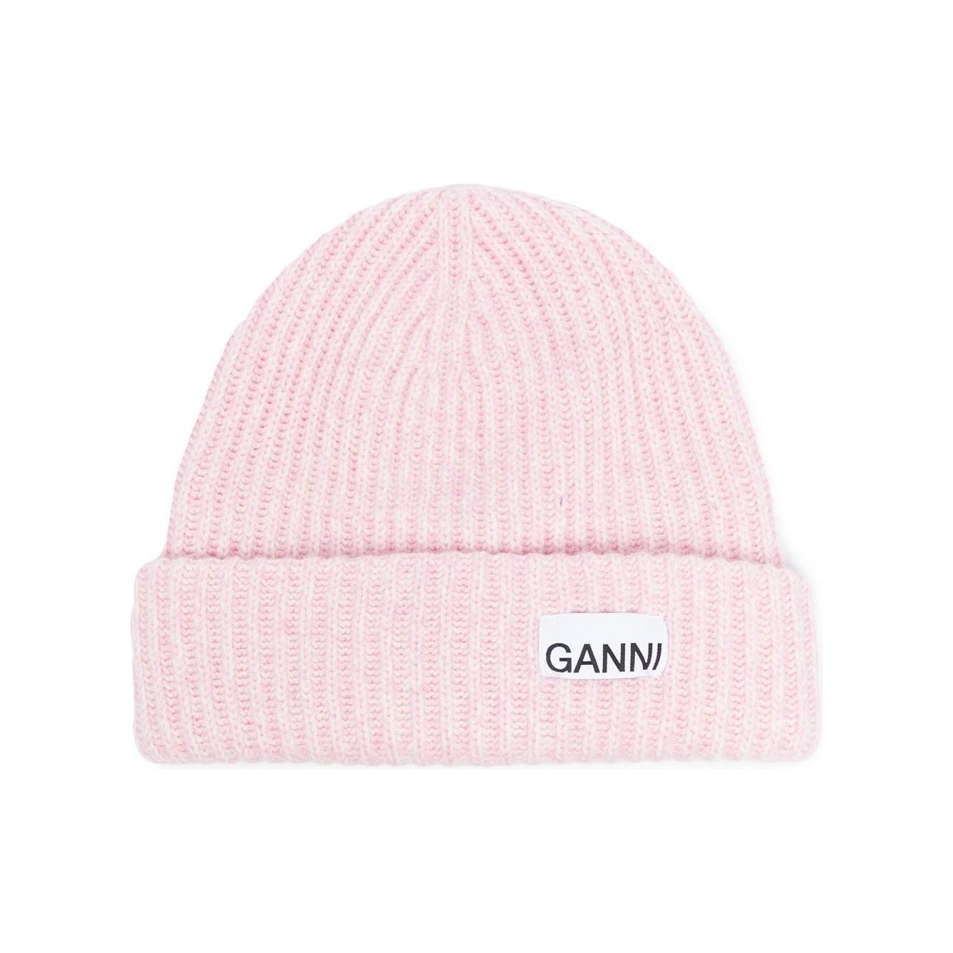 Ganni Oversized Wool Rib Knit Beanie A4429395-P25