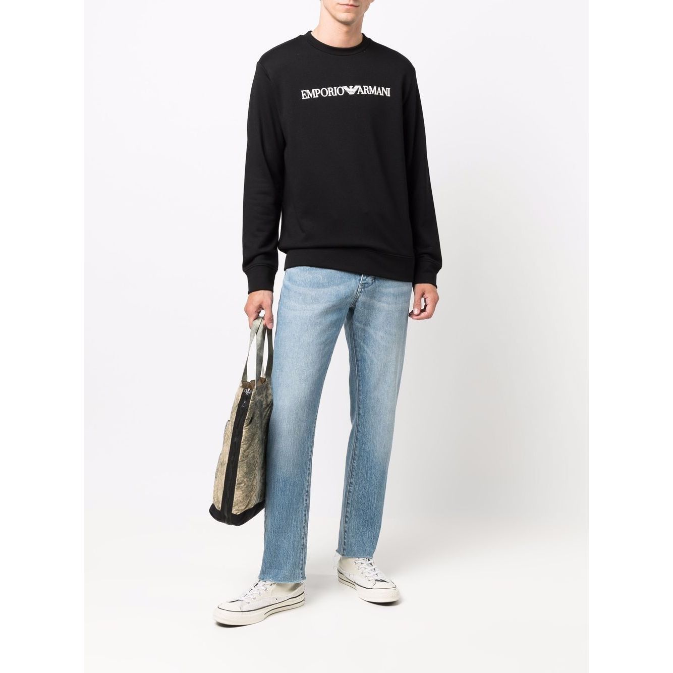 Emporio Armani Modal-blend sweatshirt with logo print Topwear
