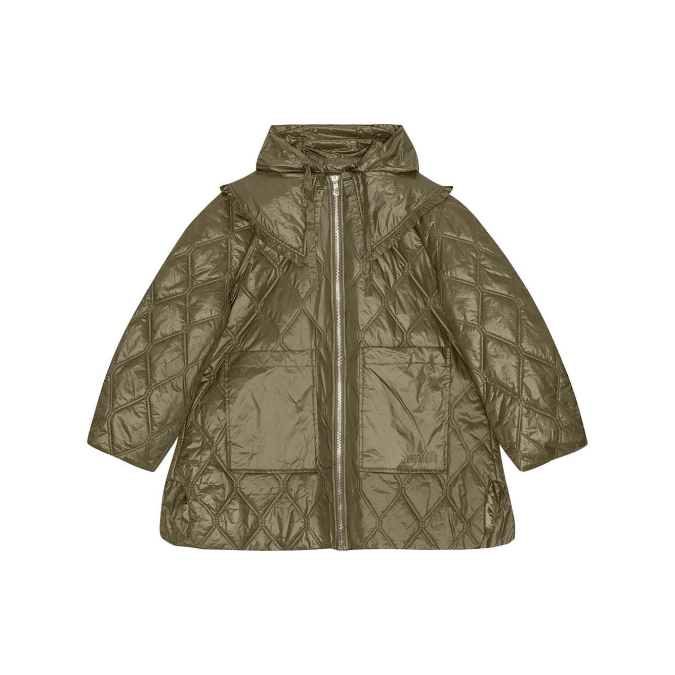 Ganni Shiny Quilt Midi Jacket W0171861-P25