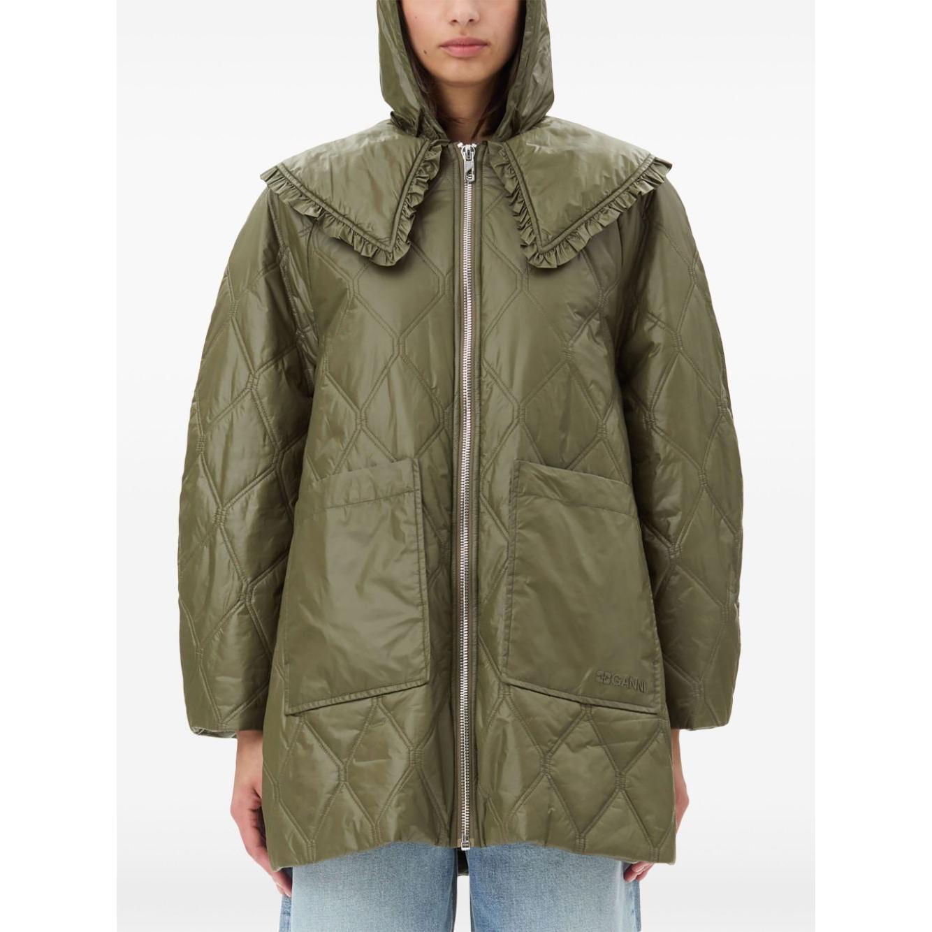 Ganni Shiny Quilt Midi Jacket W0171861-P25