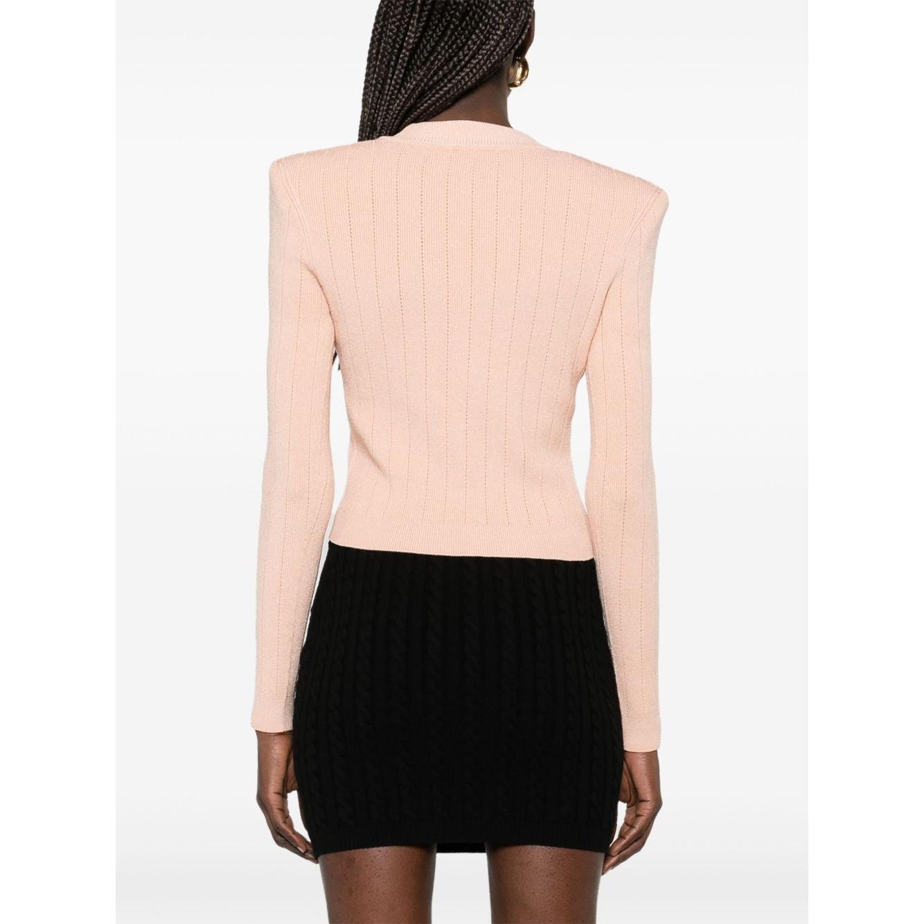 Balmain cropped Knit cardigan DF1KL007KB070LB-P25