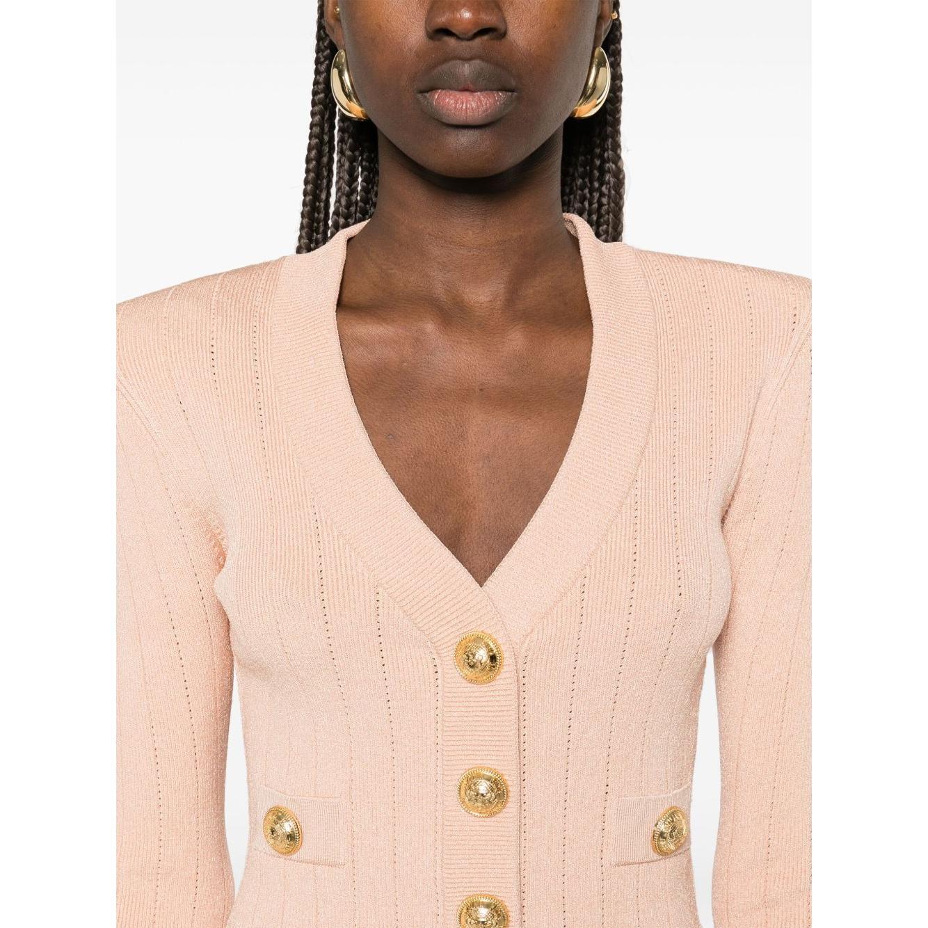 Balmain cropped Knit cardigan DF1KL007KB070LB-P25