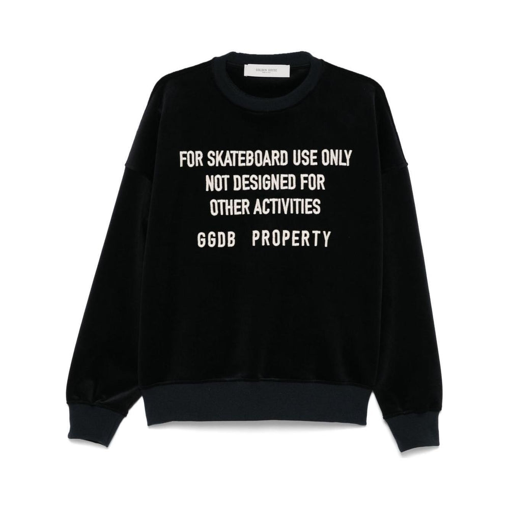 Golden Goose crew neck sweatshirt with embroidered lettering GUP01938P00187250907-P25